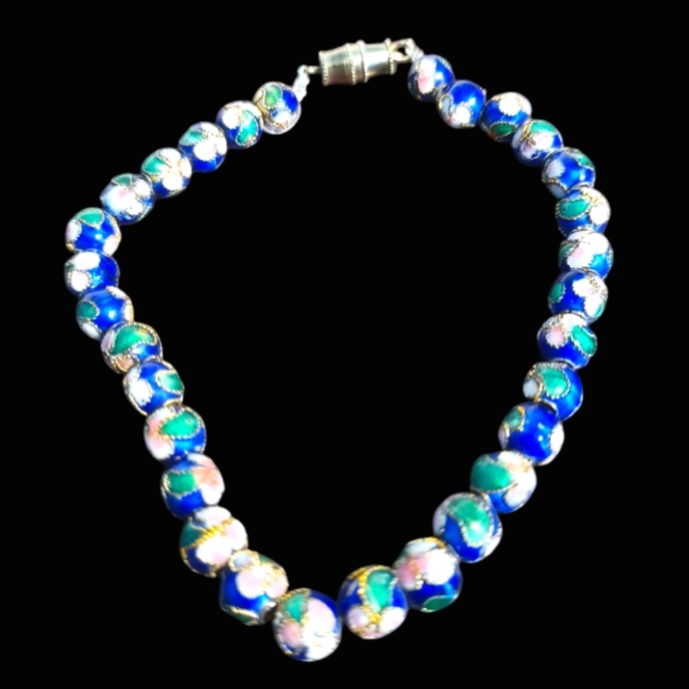 30 bead cloisonne bead bracelet 6085